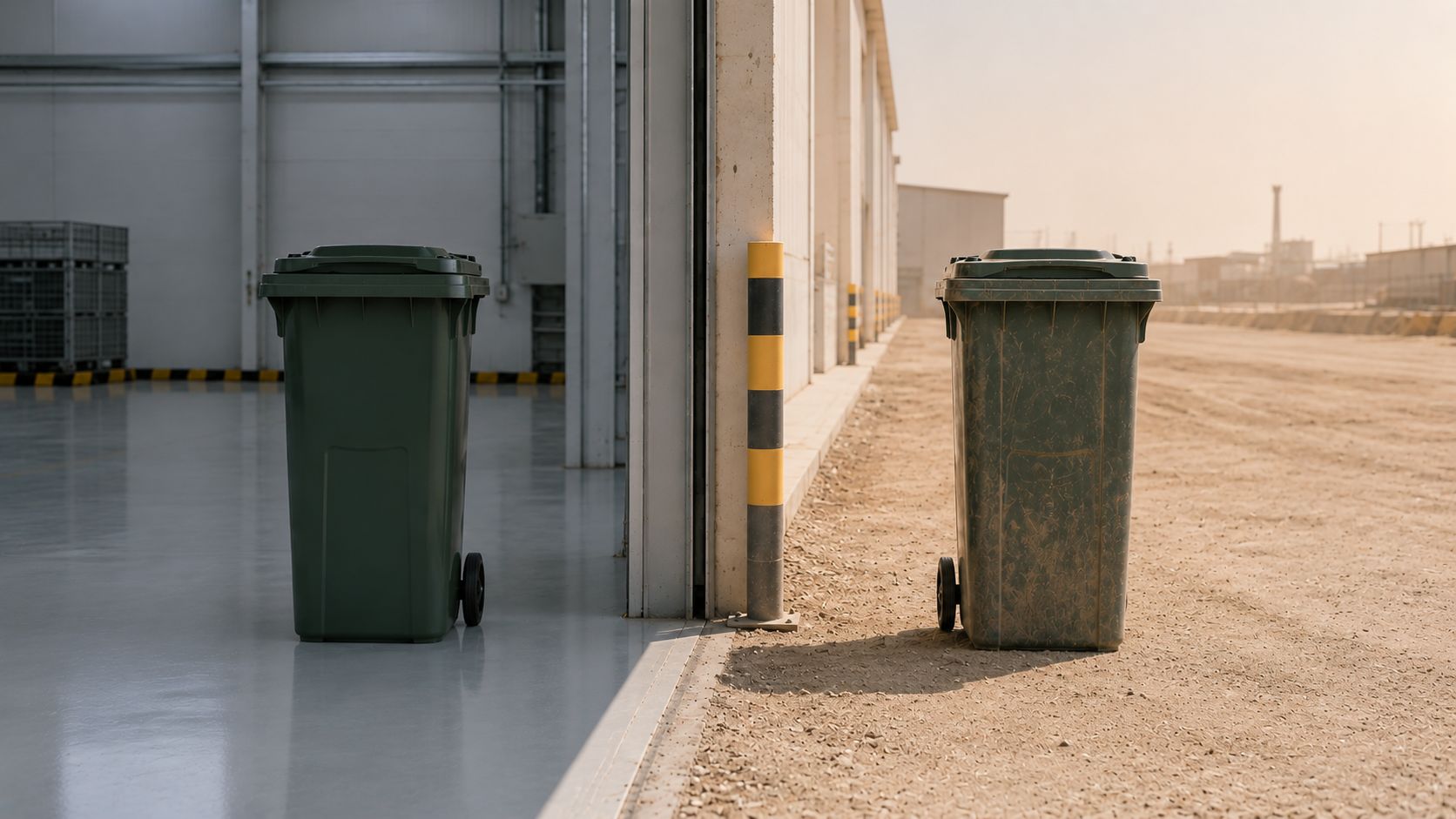 Indoor vs Outdoor Mobile Recycling Bins in GCC: Choosing the Right Build for Heat, Dust and Humidity