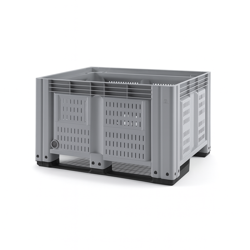 Plastic IBOX container 1200х1000 (perforated, with runners)