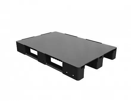 Reinforced perforated pallet 1200x800x150 with three runners